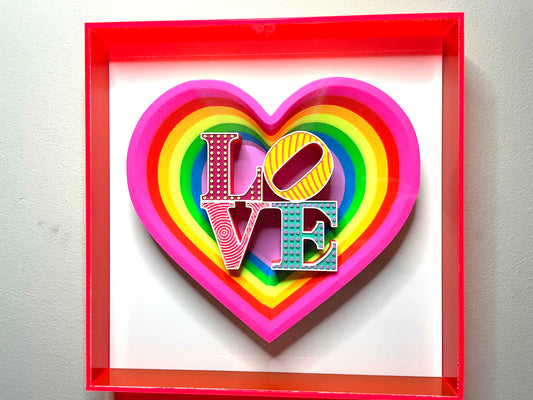 Quadro Pop Art "MIRROR HEART LOVE!" a Mosaico