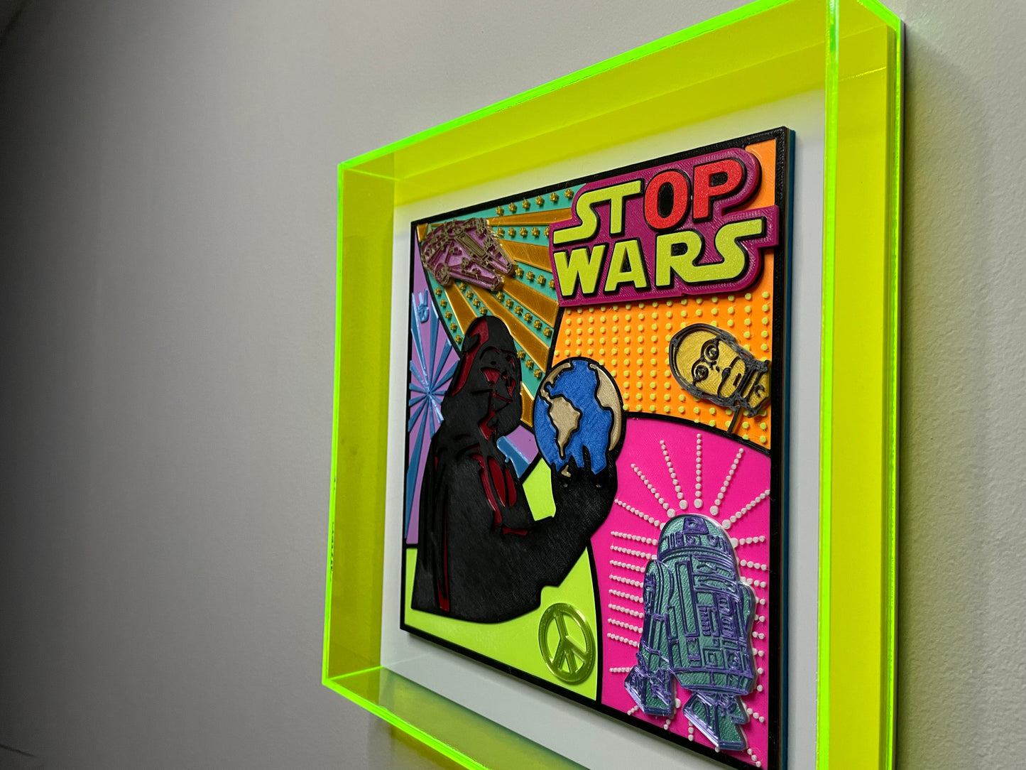 Quadro Pop Art "STOP WARS!" a Mosaico