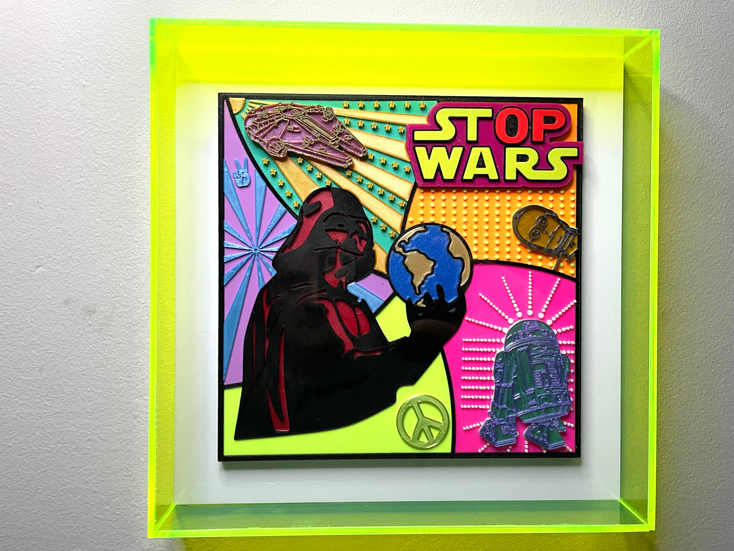 Quadro Pop Art "STOP WARS!" a Mosaico