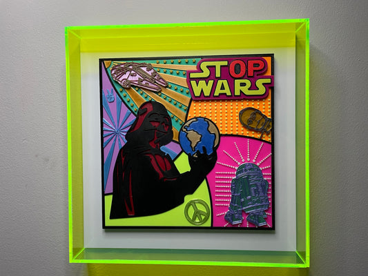 Quadro Pop Art "STOP WARS!" a Mosaico