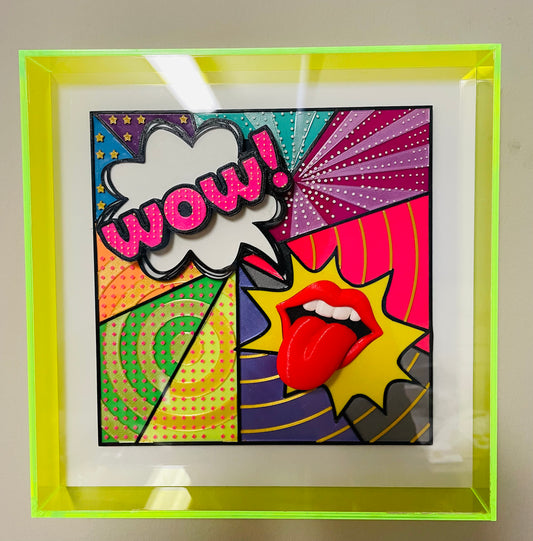 Quadro Pop Art "TONGUE WOW!" a Mosaico