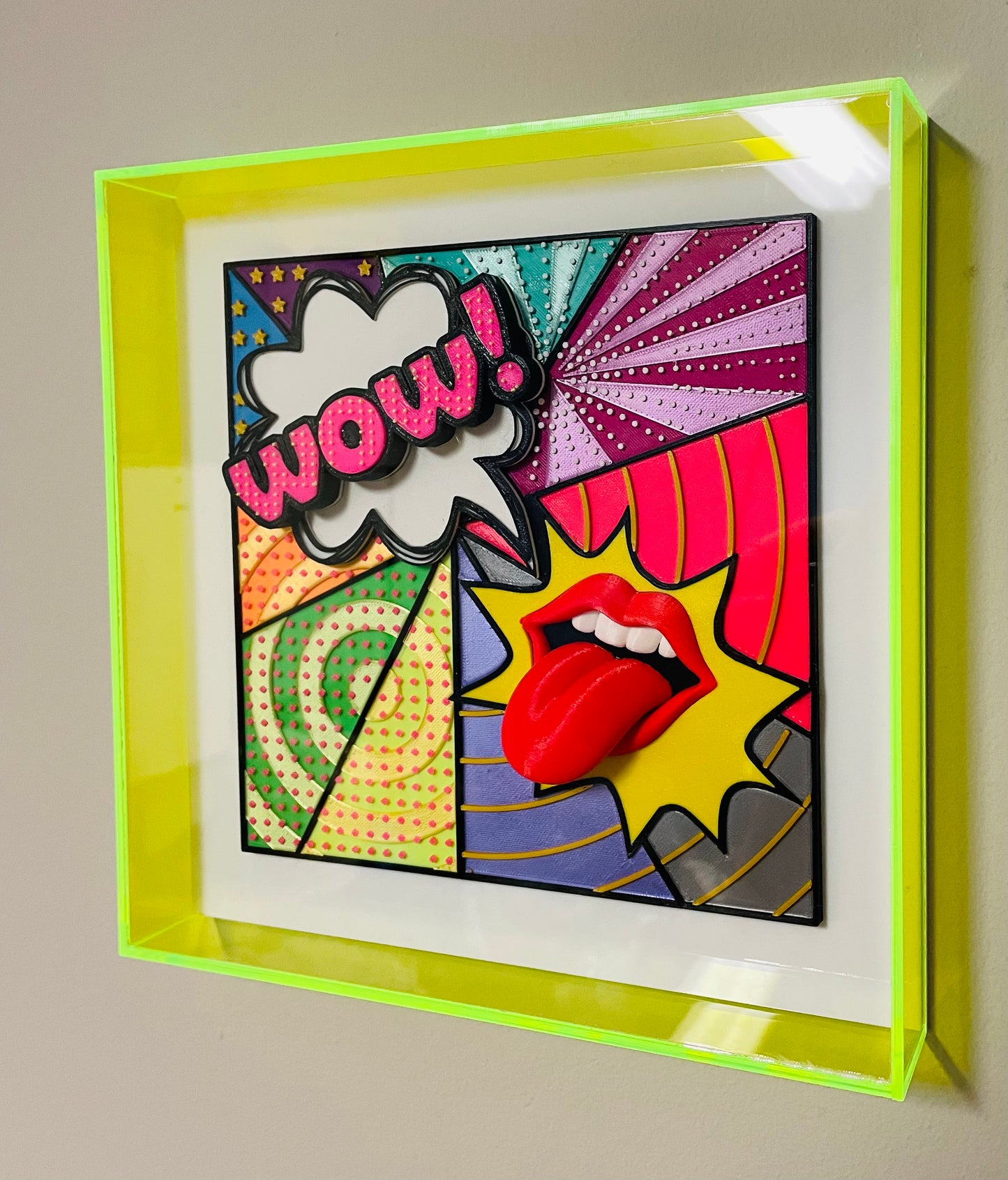Quadro Pop Art "TONGUE WOW!" a Mosaico